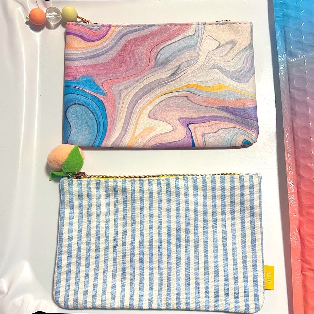 2 NWT IPSY COSMETIC BAGS!! MARCH & APRIL 2024 cosmetic (BAGS ONLY)